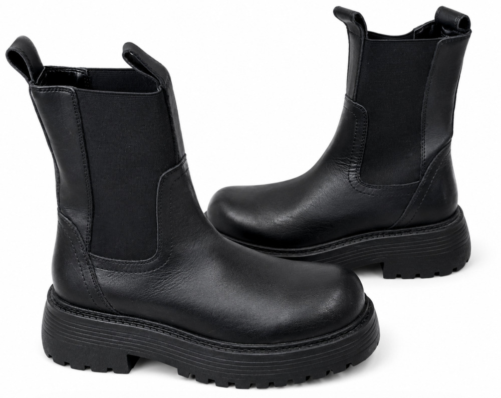ASOS DESIGN BLACK LEATHER ADELAIDE CHELSEA BOOTIE ANKLE BOOTS UK 4 EU 37 US 6